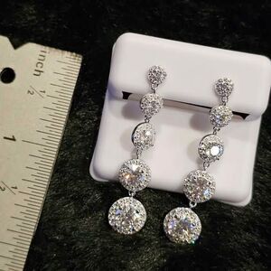 5.18CTW VVSD Moissanite earrings in .925 sterling silver